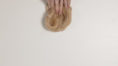 warm blonde ponytail clipin hair extension